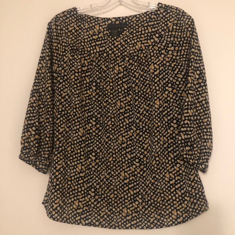 Ninety polka dot blouse top